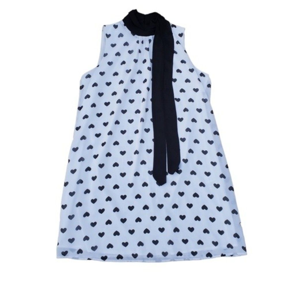 NWT New York & Company White and Black Hearts Women's Shift Dress - Picture 4 of 16